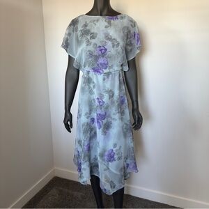 ⚪️ Sheer Floral Midi Dress in Lavender